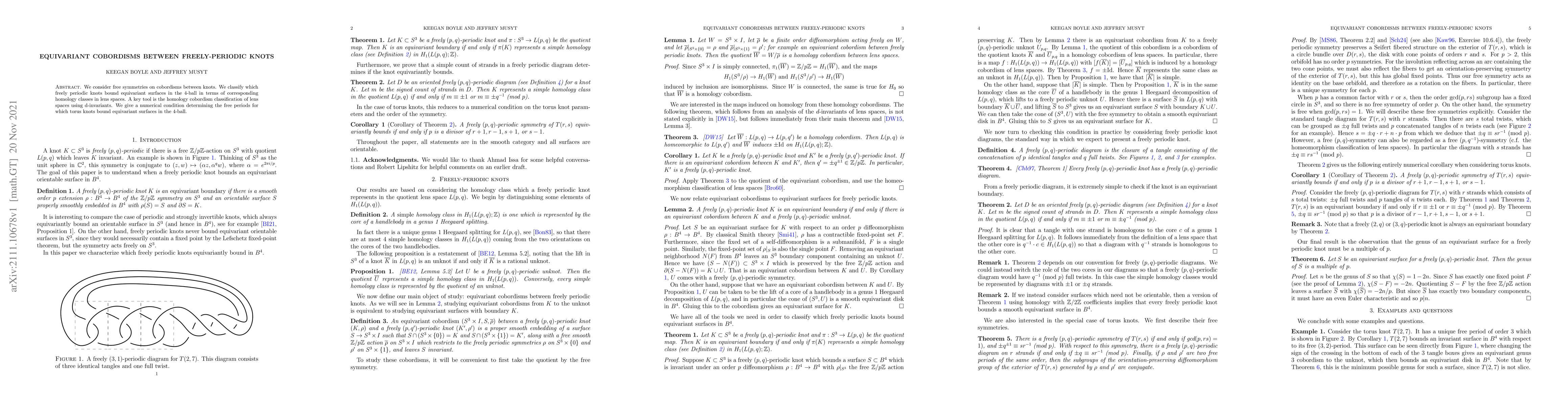 Thumbnail for Equivariant cobordisms between freely-periodic knots
