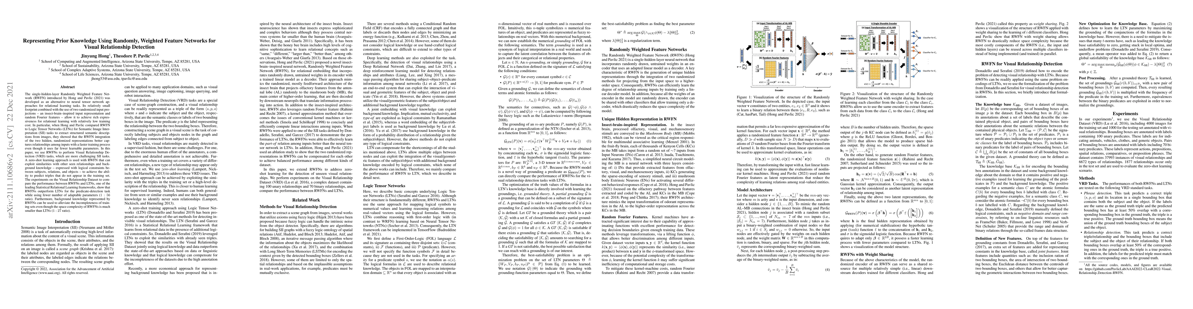 Thumbnail for Representing Prior Knowledge Using Randomly, Weighted Feature Networks
  for Visual Relationship Detection