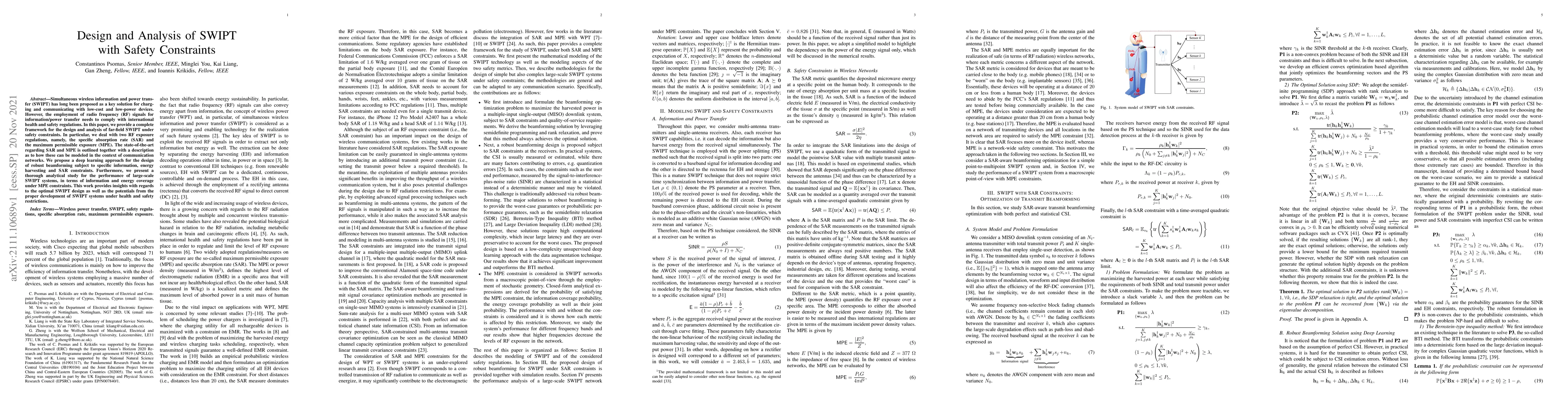 Thumbnail for Design and Analysis of SWIPT with Safety Constraints