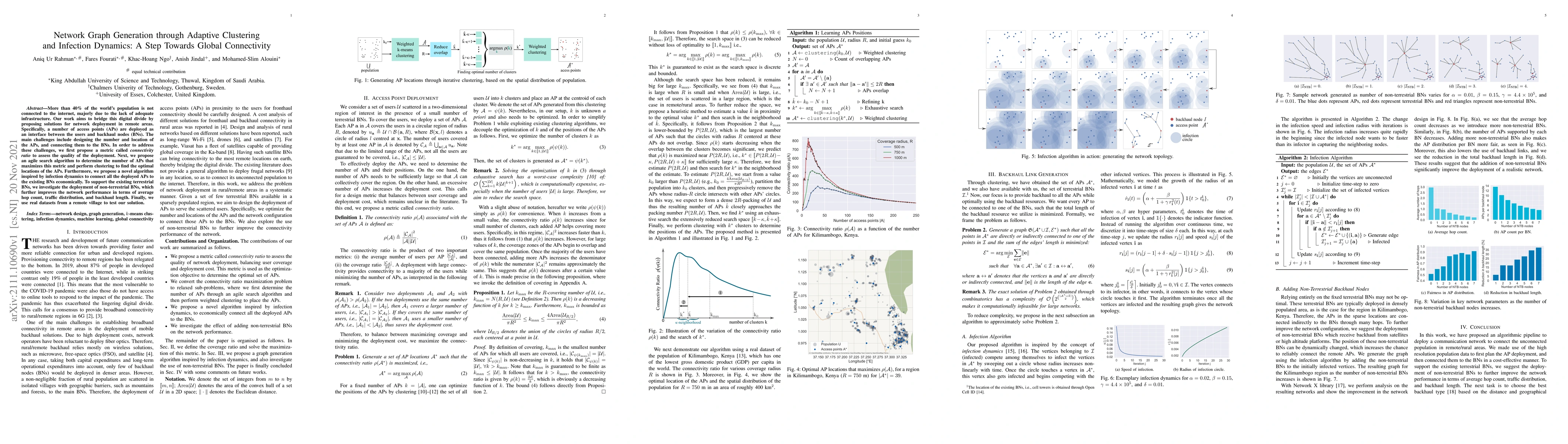 Thumbnail for Network Graph Generation through Adaptive Clustering and Infection
  Dynamics: A Step Towards Global Connectivity