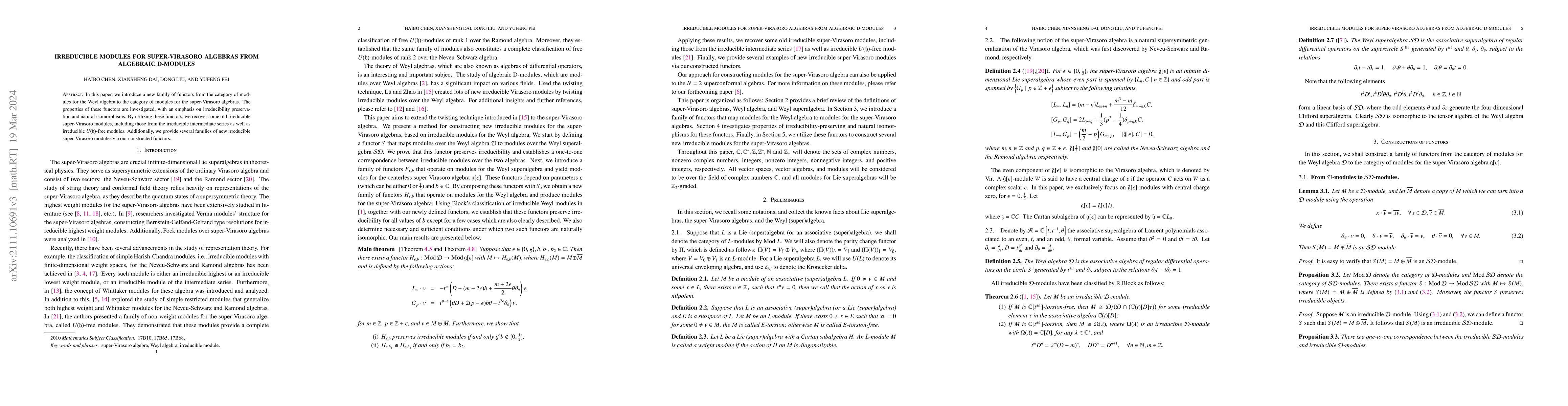 Thumbnail for Irreducible Modules for Super-Virasoro Algebras from Algebraic D-Modules