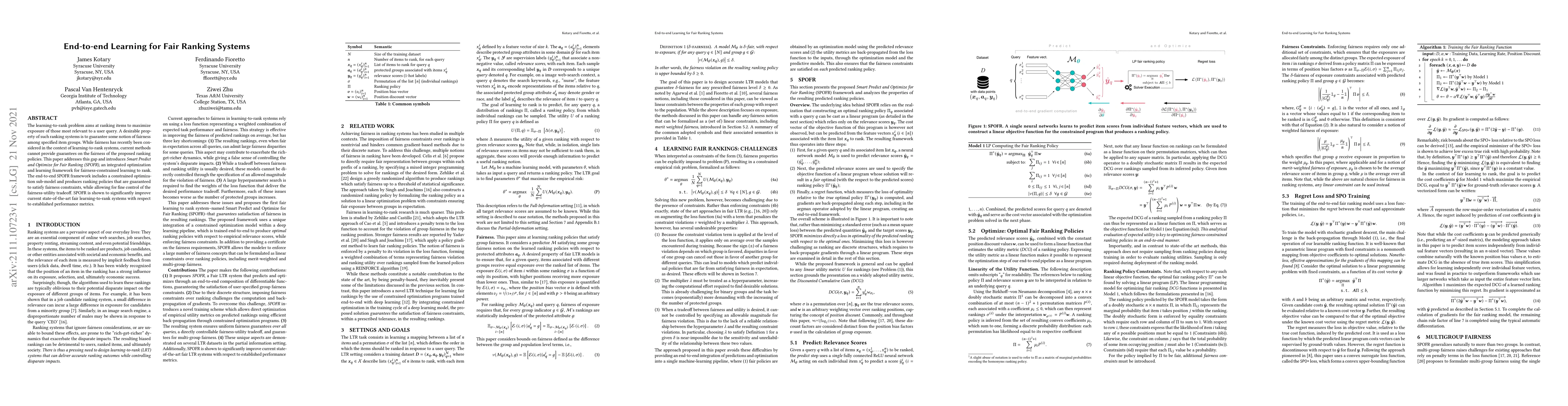 Thumbnail for End-to-end Learning for Fair Ranking Systems