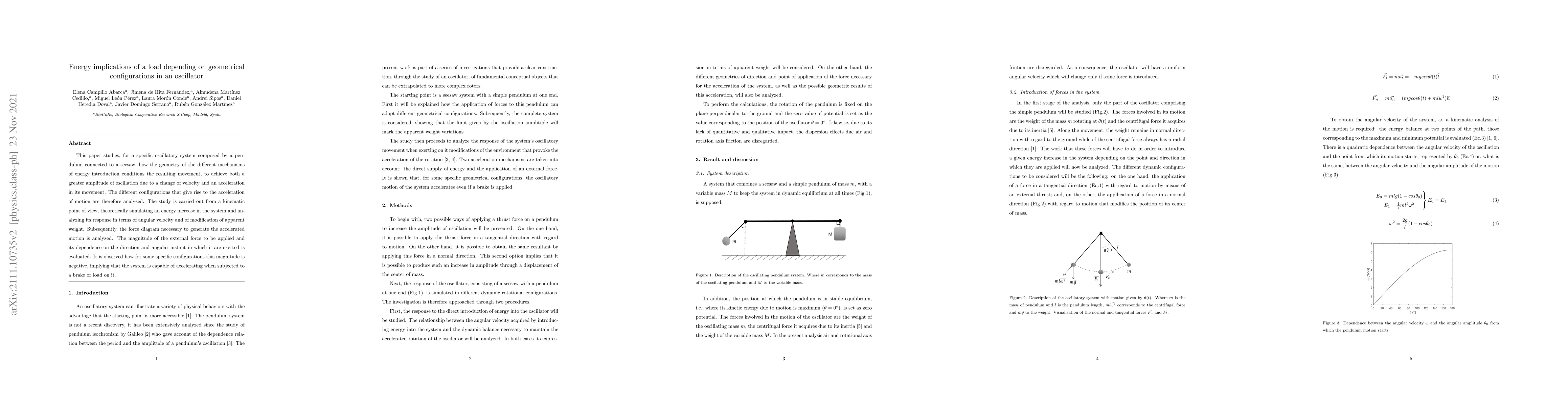 Thumbnail for Energy implications of a load depending on geometrical configurations in
  an oscillator