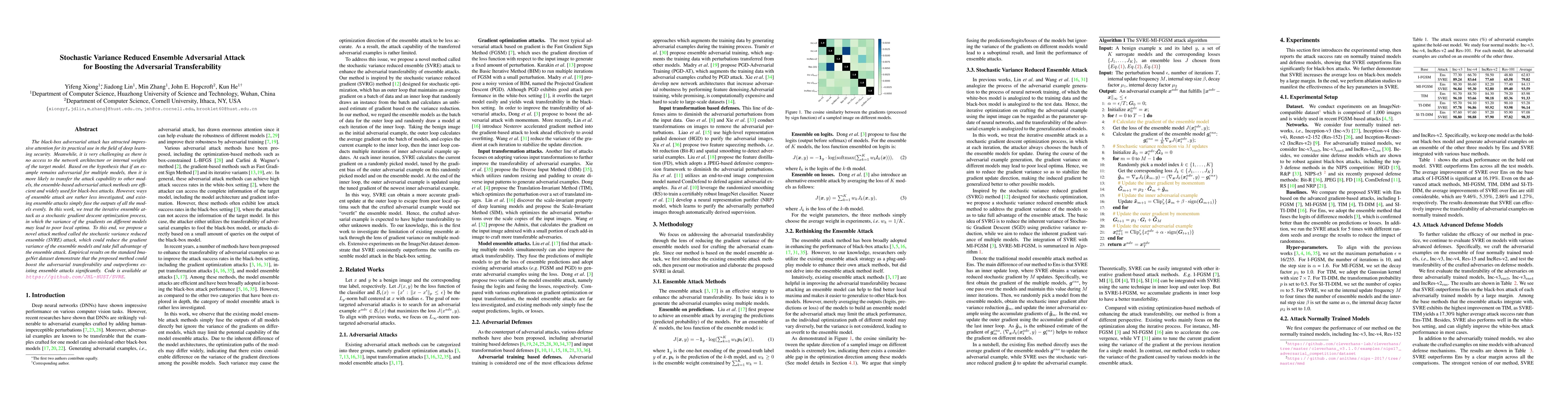 Thumbnail for Stochastic Variance Reduced Ensemble Adversarial Attack for Boosting the
  Adversarial Transferability