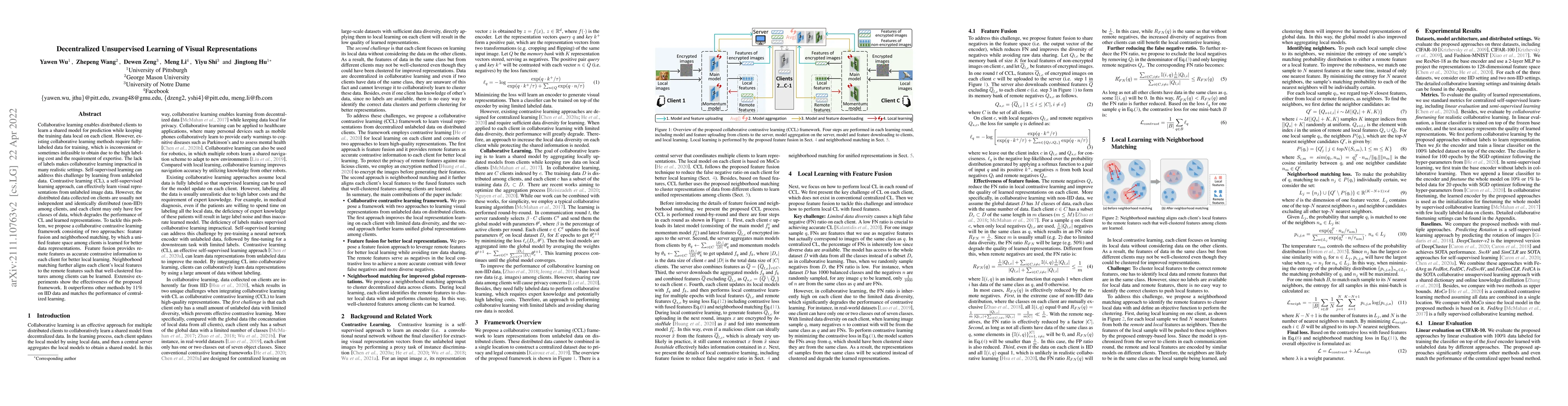 Thumbnail for Decentralized Unsupervised Learning of Visual Representations