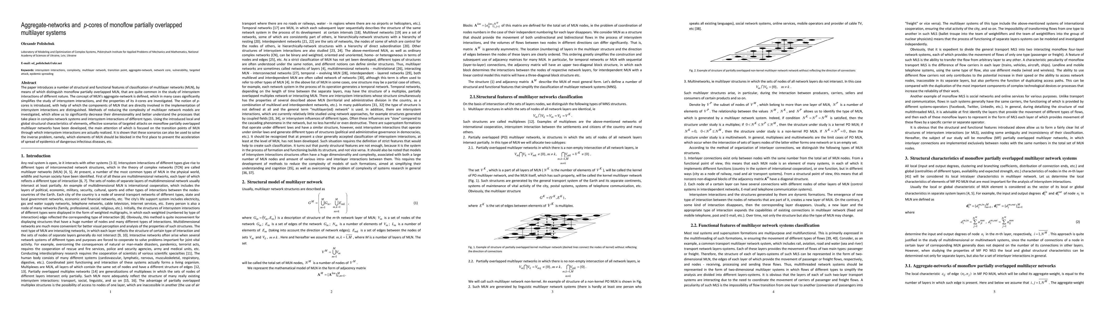 Thumbnail for Aggregate-networks and p-cores of monoflow partially overlapped
  multilayer systems