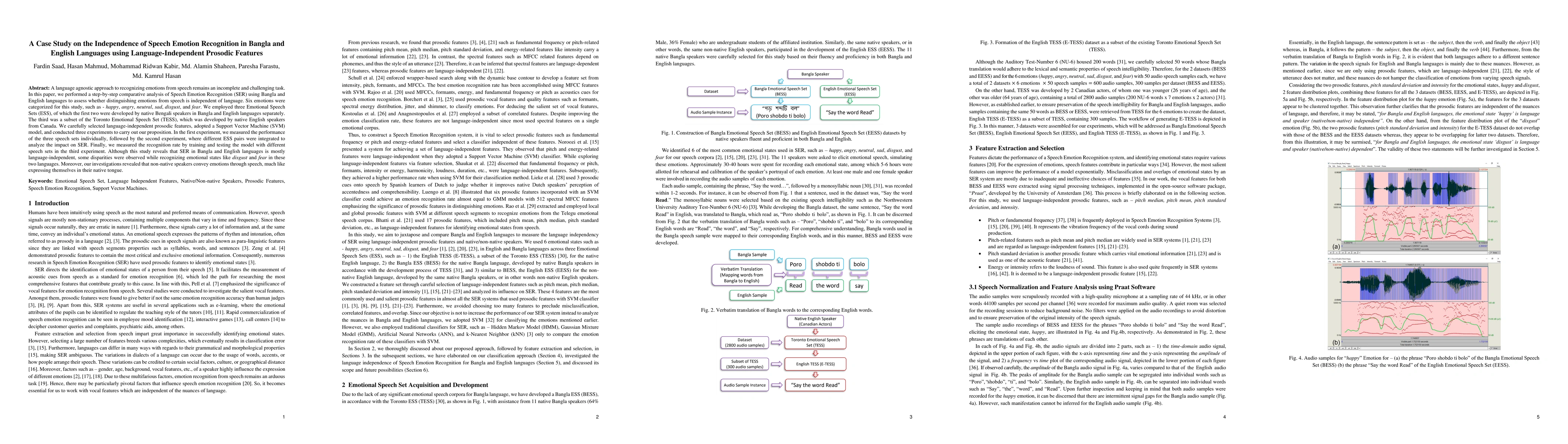 Thumbnail for A Case Study on the Independence of Speech Emotion Recognition in Bangla
  and English Languages using Language-Independent Prosodic Features