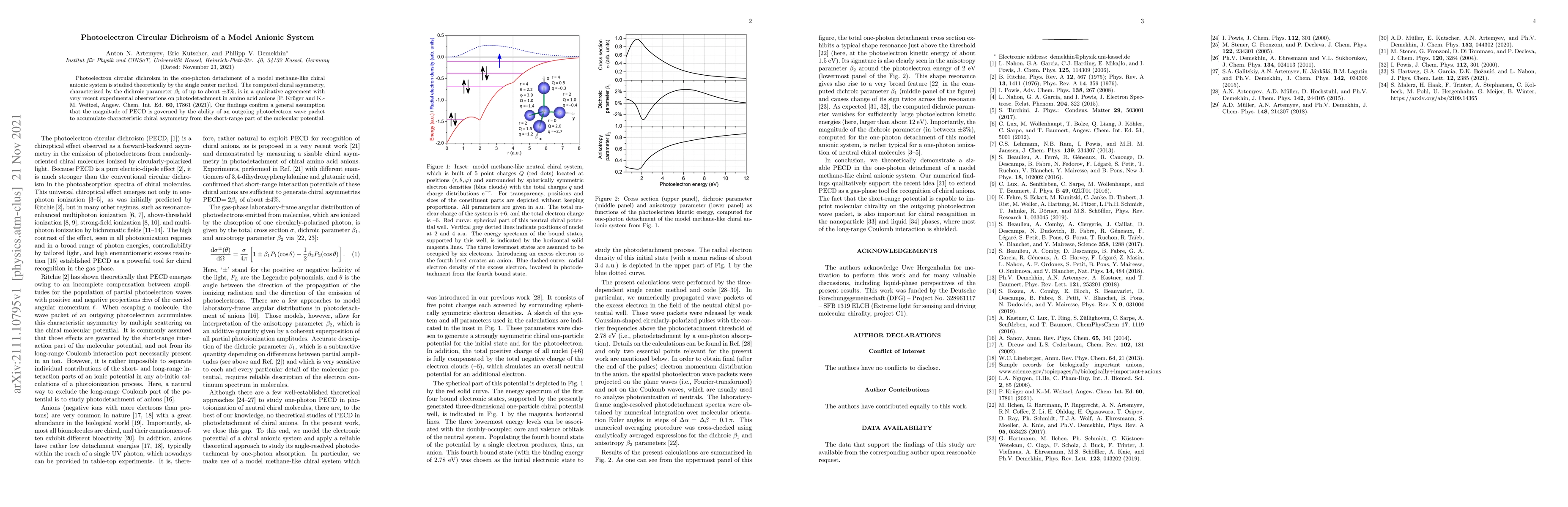 Thumbnail for Photoelectron Circular Dichroism of a Model Anionic System