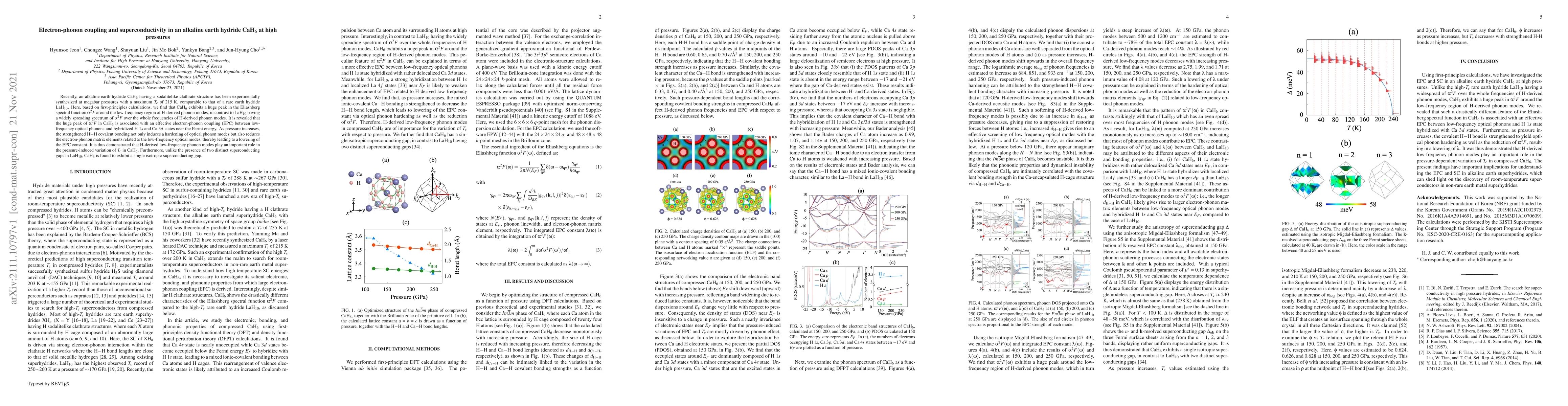 Thumbnail for Electron-phonon coupling and superconductivity in an alkaline earth
  hydride CaH$_6$ at high pressures