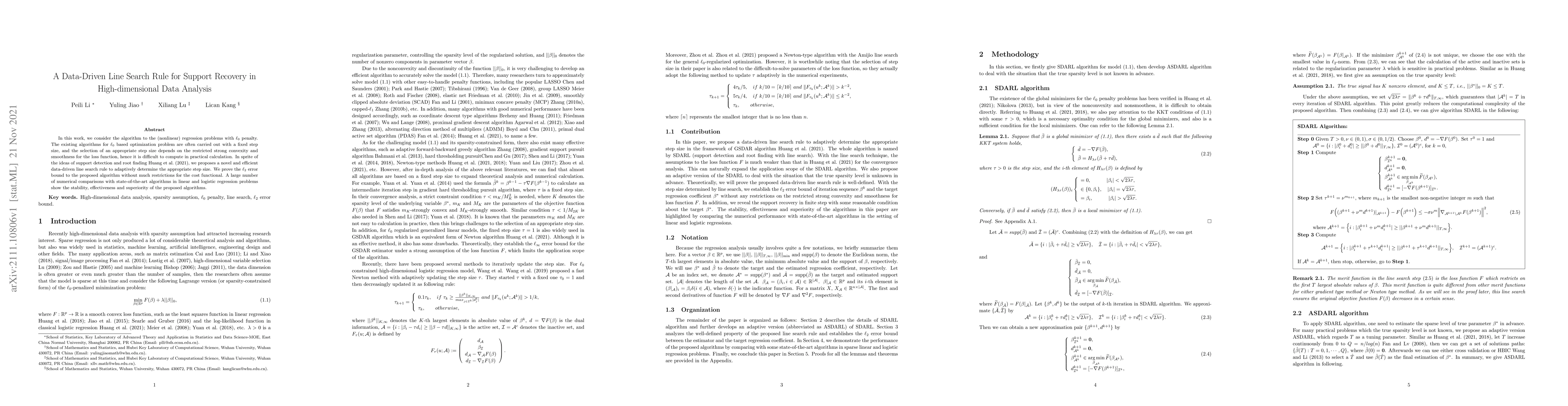 Thumbnail for A Data-Driven Line Search Rule for Support Recovery in High-dimensional
  Data Analysis