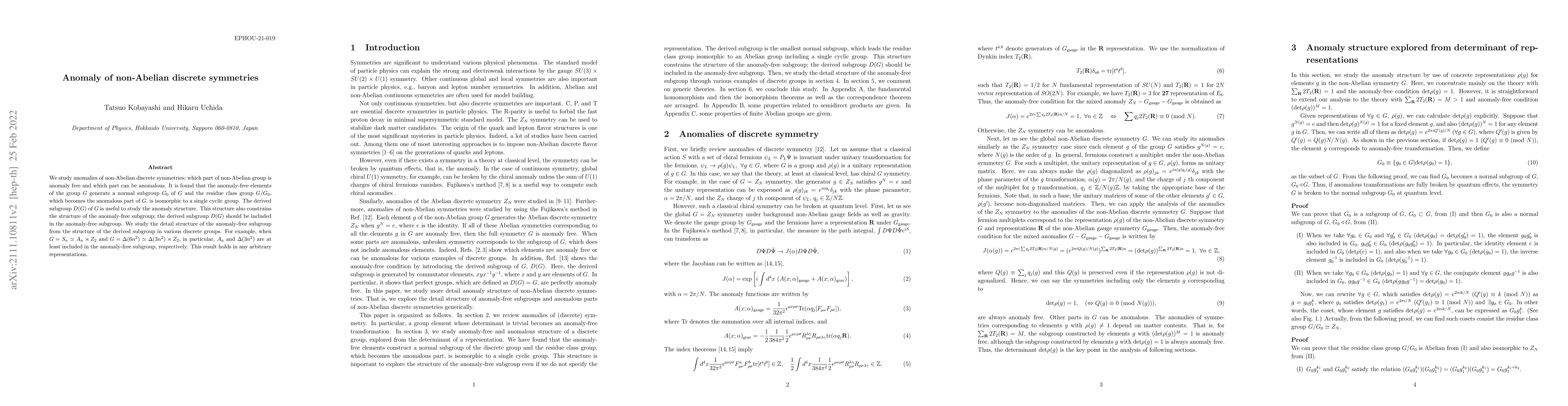 Thumbnail for Anomaly of non-Abelian discrete symmetries