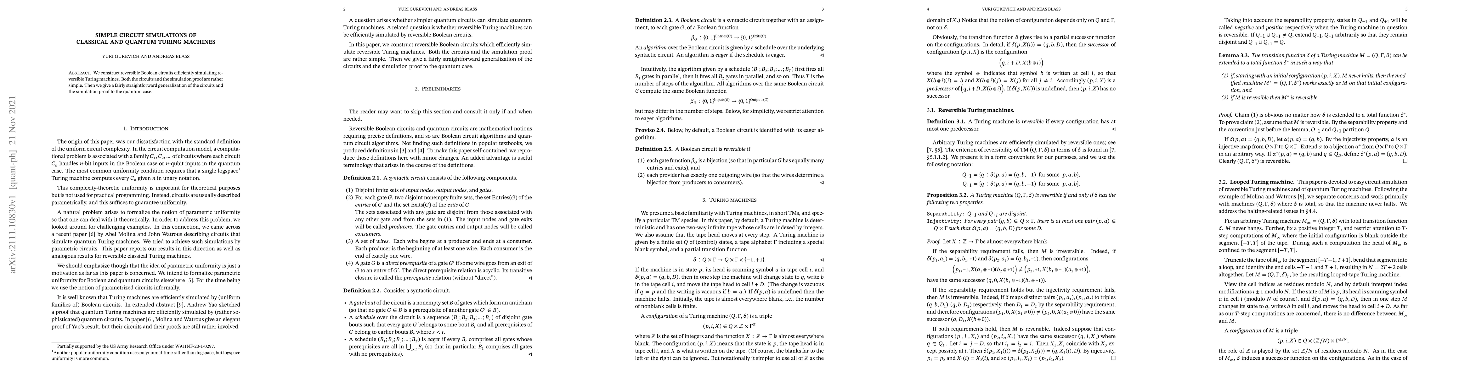 Thumbnail for Simple circuit simulations of classical and quantum Turing machines