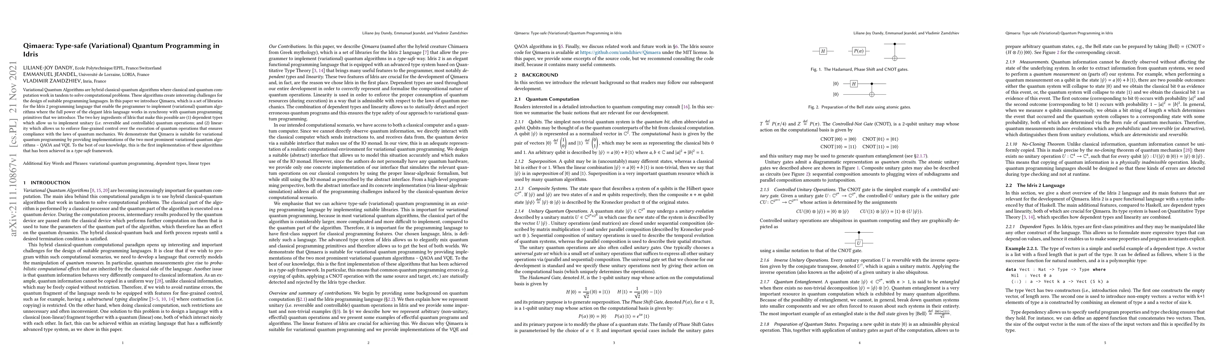 Thumbnail for Qimaera: Type-safe (Variational) Quantum Programming in Idris