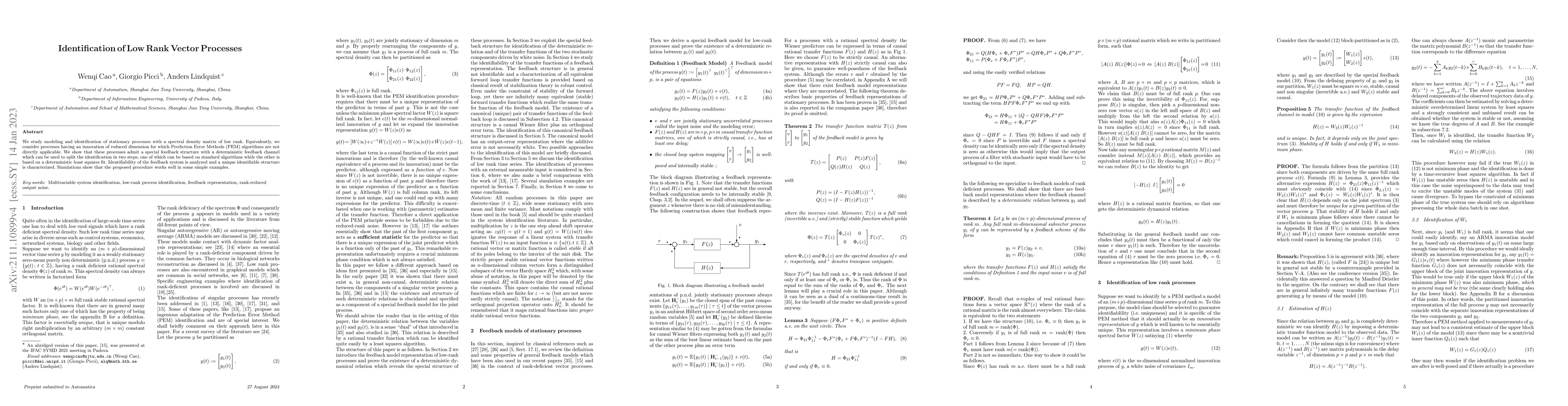 Thumbnail for Identification of Low Rank Vector Processes