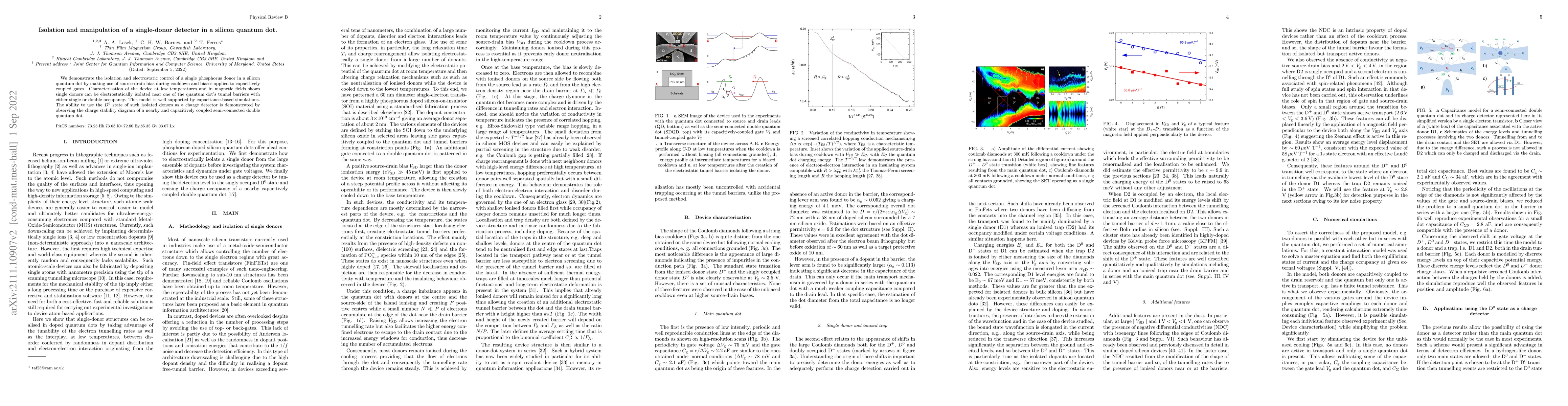 Thumbnail for Engineering single donor detectors in doped silicon