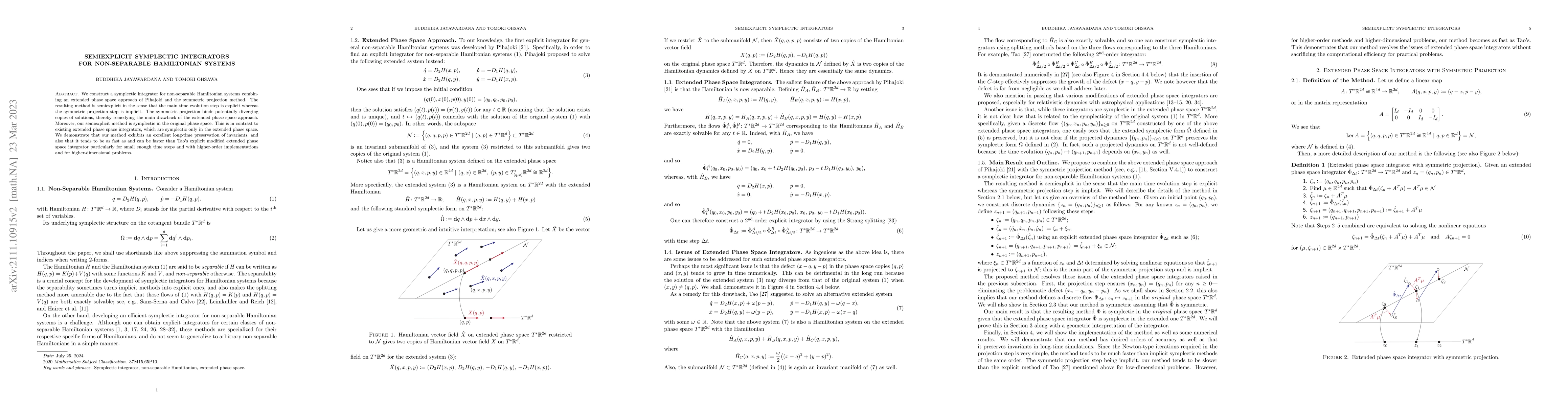 Thumbnail for Semiexplicit Symplectic Integrators for Non-separable Hamiltonian
  Systems