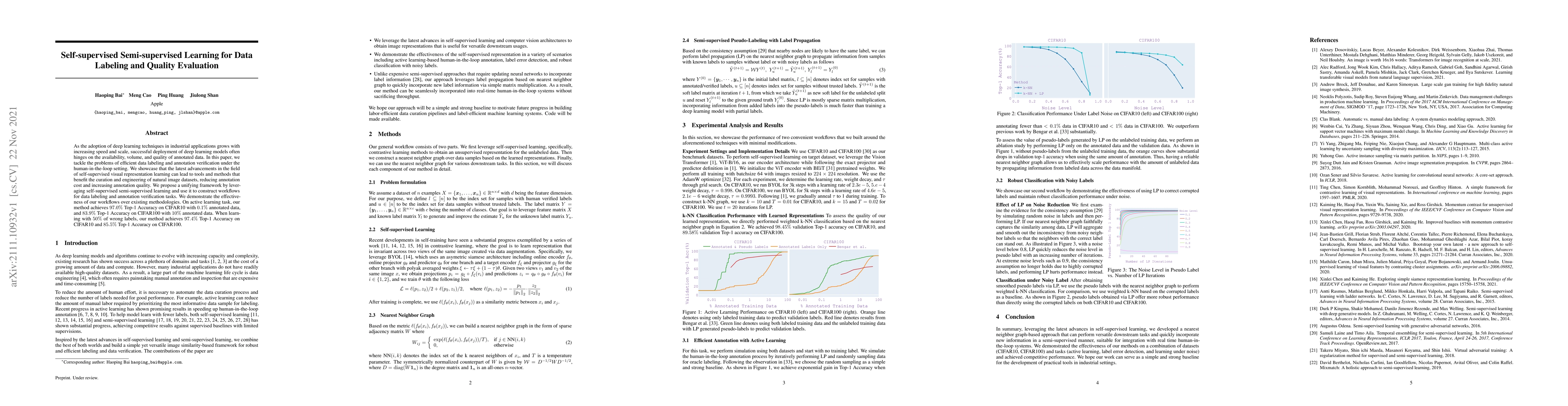 Thumbnail for Self-supervised Semi-supervised Learning for Data Labeling and Quality
  Evaluation