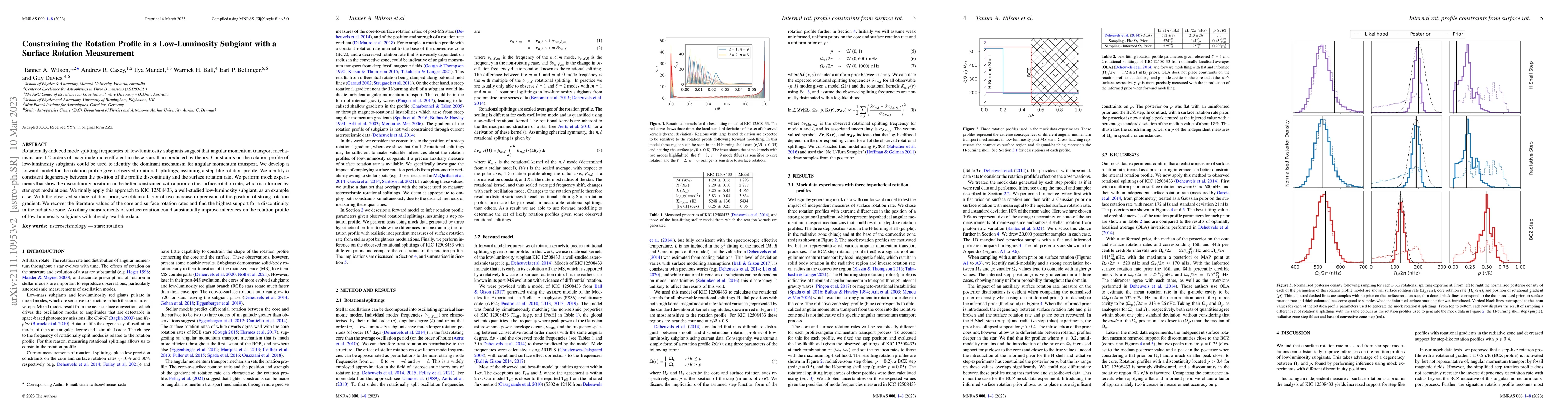 Thumbnail for Constraining the Rotation Profile in a Low-Luminosity Subgiant with a
  Surface Rotation Measurement
