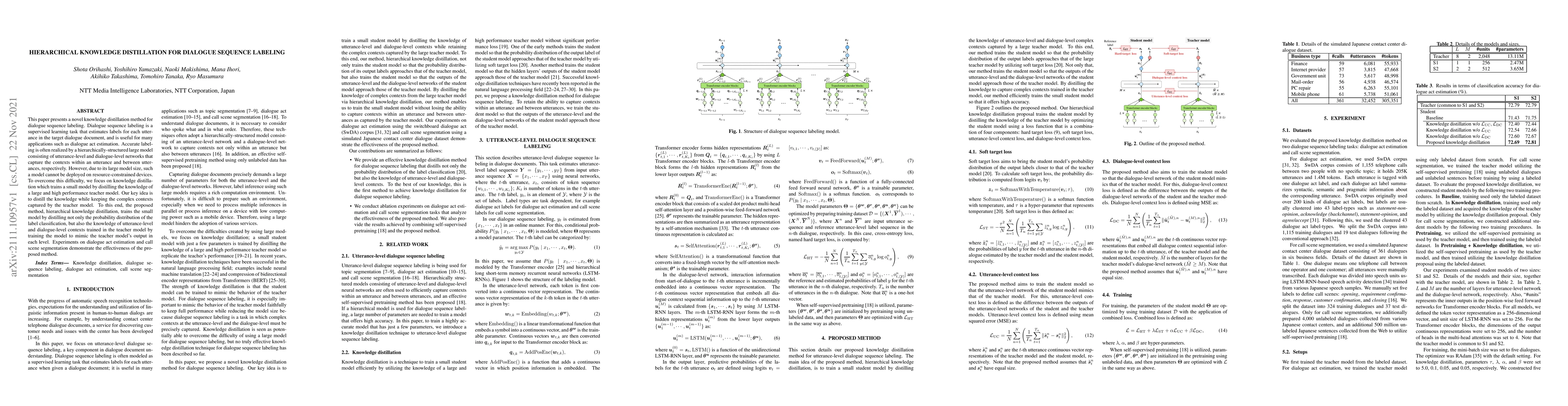 Thumbnail for Hierarchical Knowledge Distillation for Dialogue Sequence Labeling