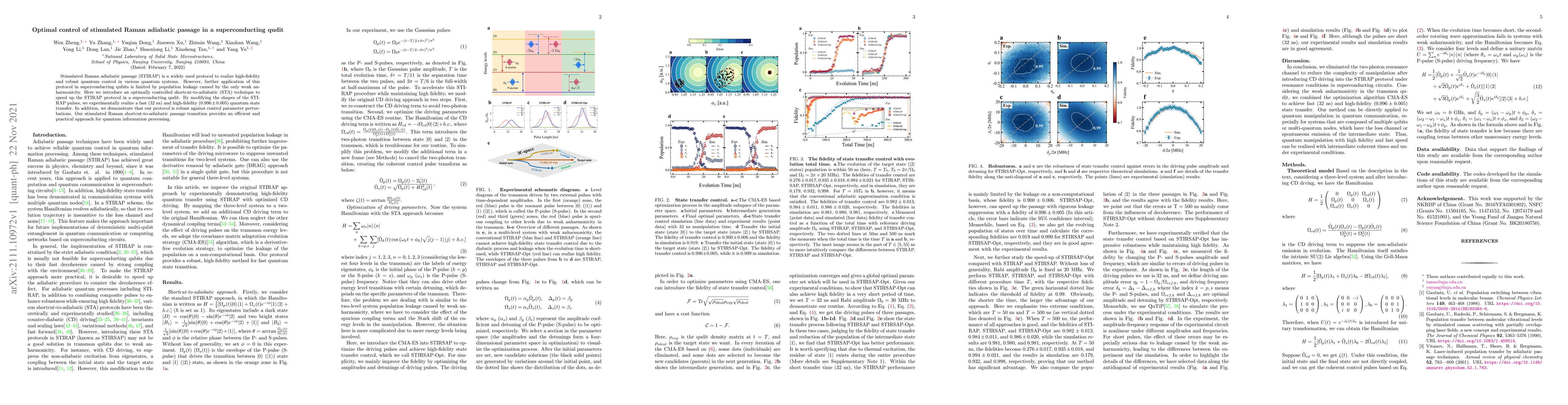 Thumbnail for Optimal control of stimulated Raman adiabatic passage in a
  superconducting qudit
