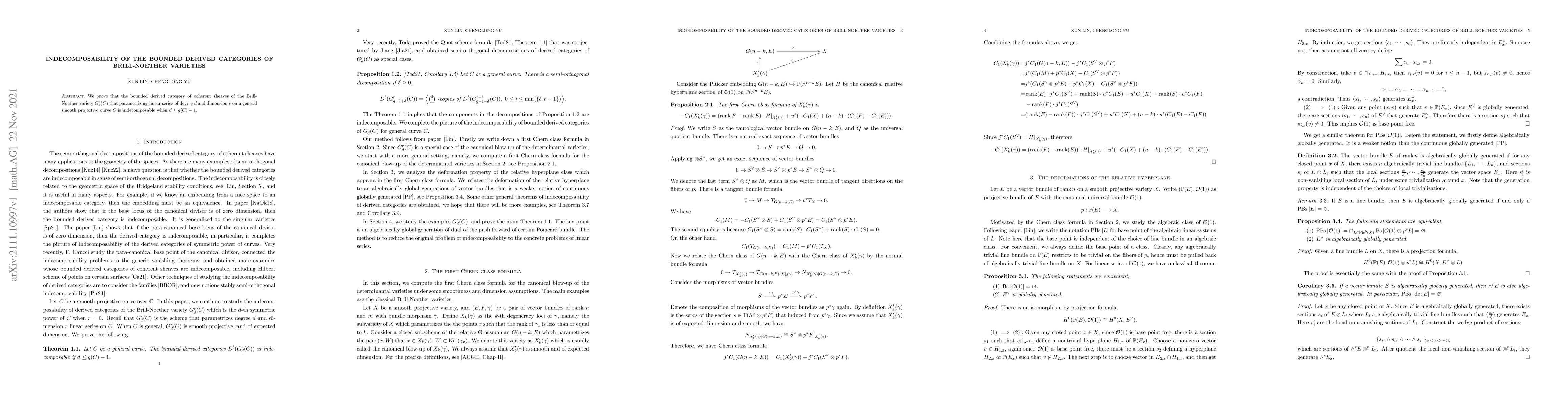 Thumbnail for Indecomposability of the bounded derived categories of Brill-Noether
  varieties