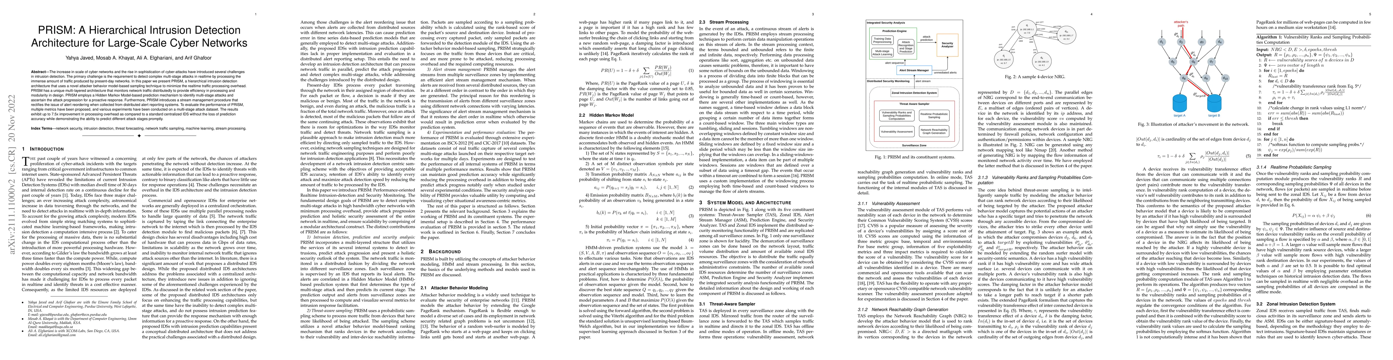 Thumbnail for PRISM: A Hierarchical Intrusion Detection Architecture for Large-Scale
  Cyber Networks