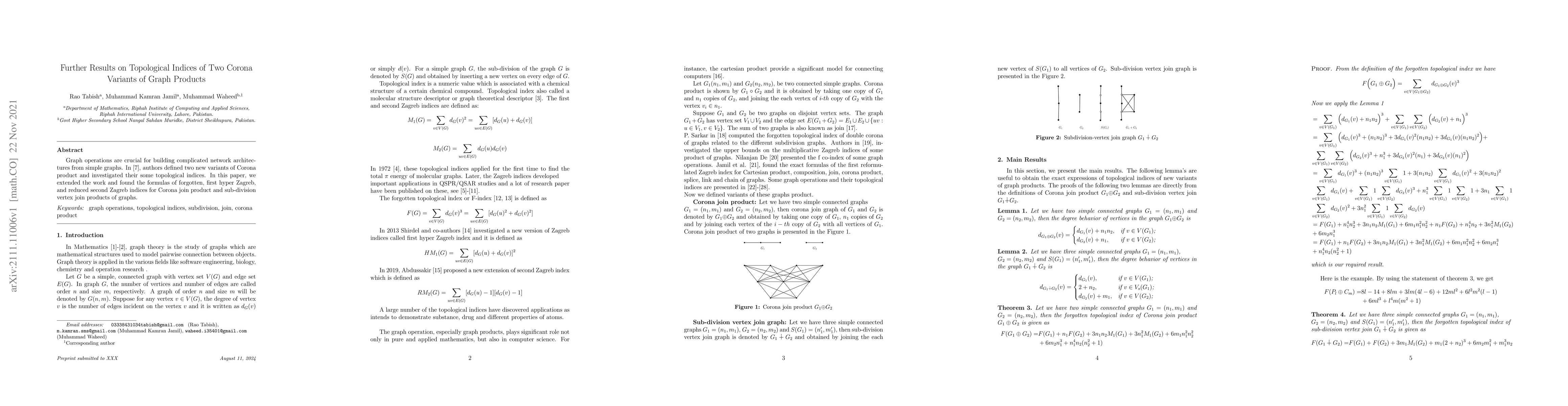 Thumbnail for Further Results on Topological Indices of Two Corona Variants of Graph
  Products