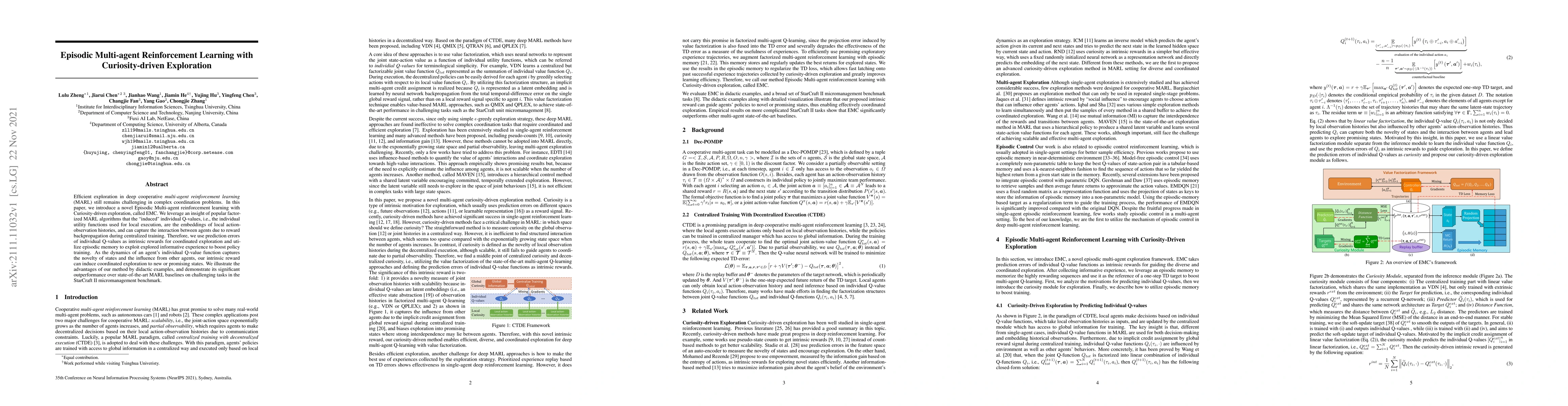 Thumbnail for Episodic Multi-agent Reinforcement Learning with Curiosity-Driven
  Exploration