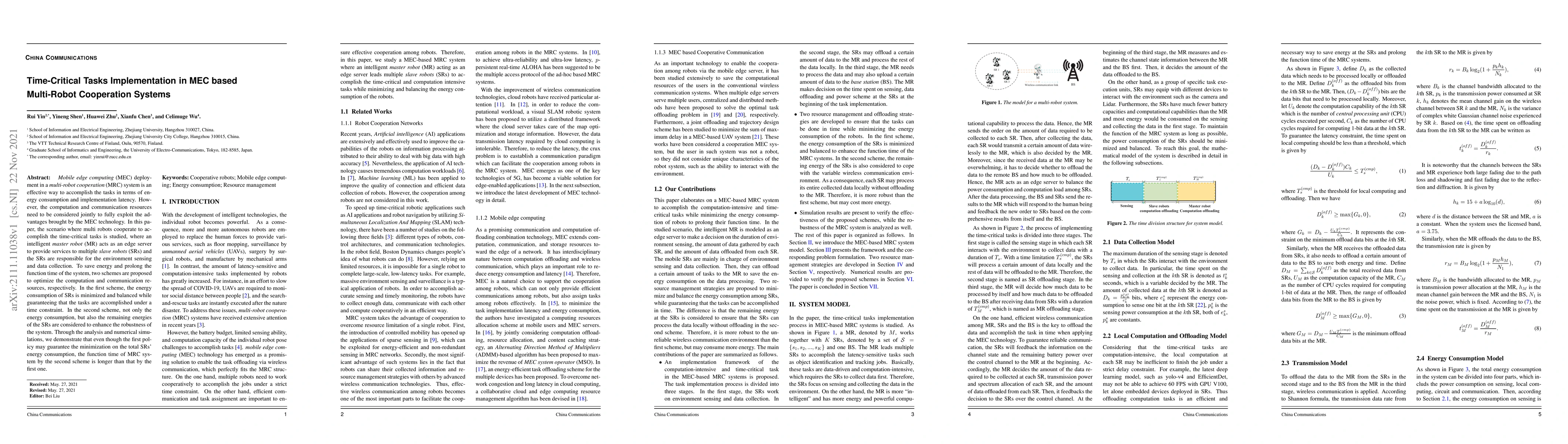 Thumbnail for Time-Critical Tasks Implementation in MEC based Multi-Robot Cooperation
  Systems