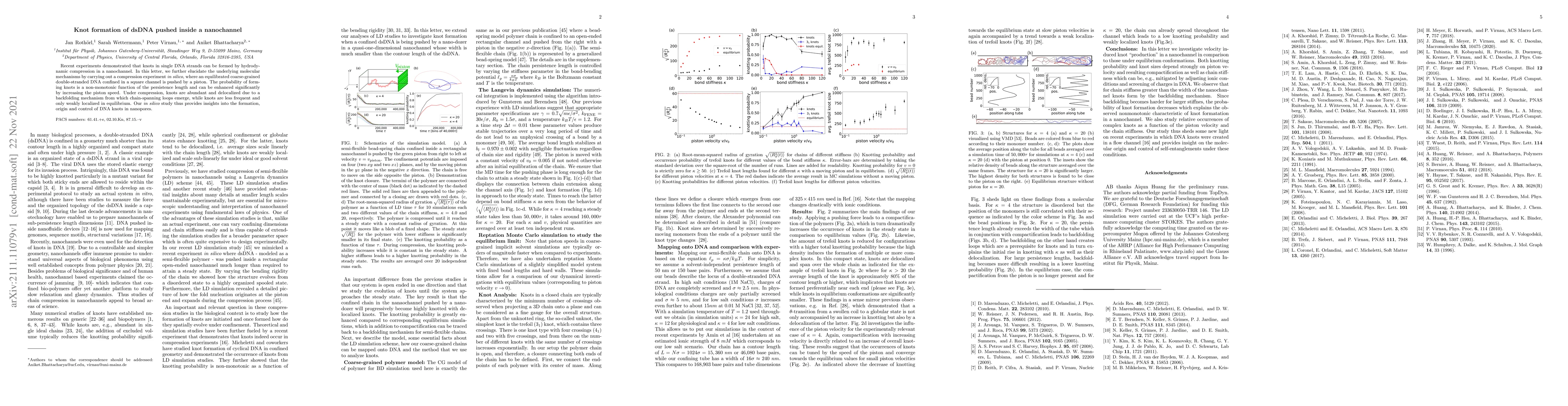 Thumbnail for Knot formation of dsDNA pushed inside a nanochannel