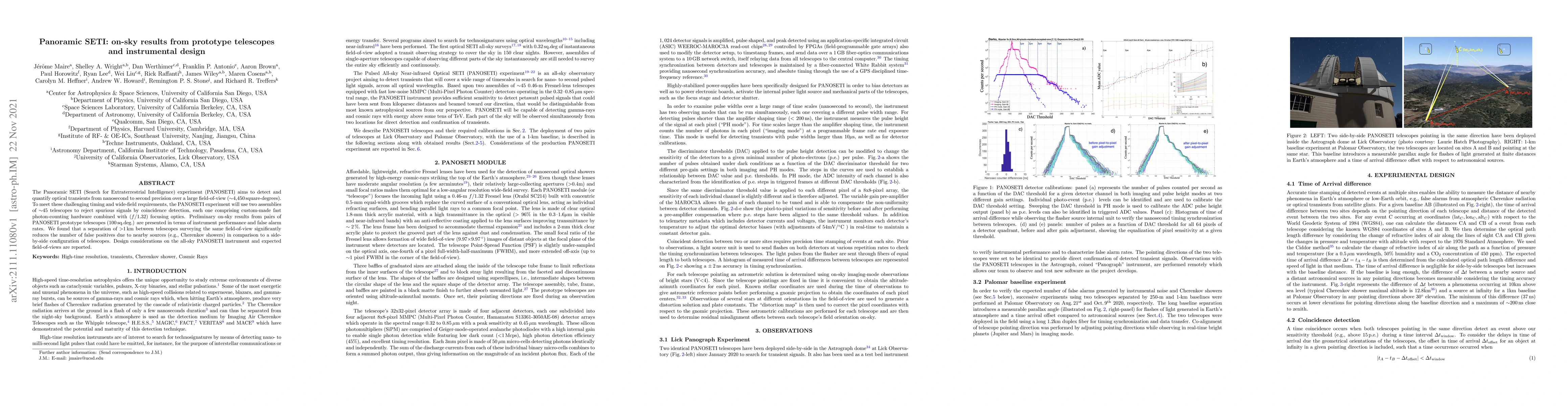 Thumbnail for Panoramic SETI: on-sky results from prototype telescopes and
  instrumental design