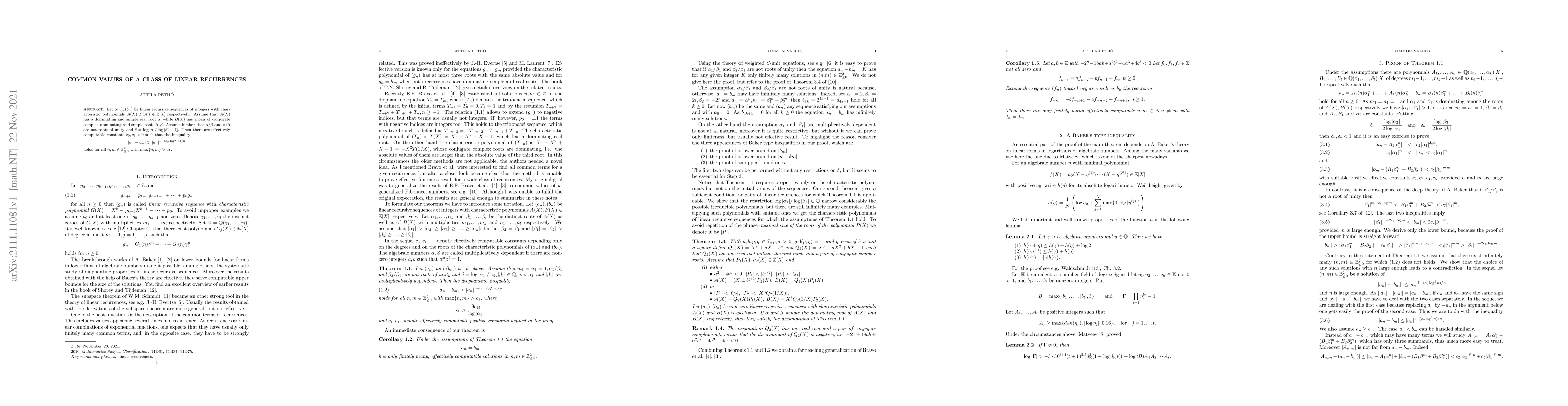 Thumbnail for Common values of a class of linear recurrence