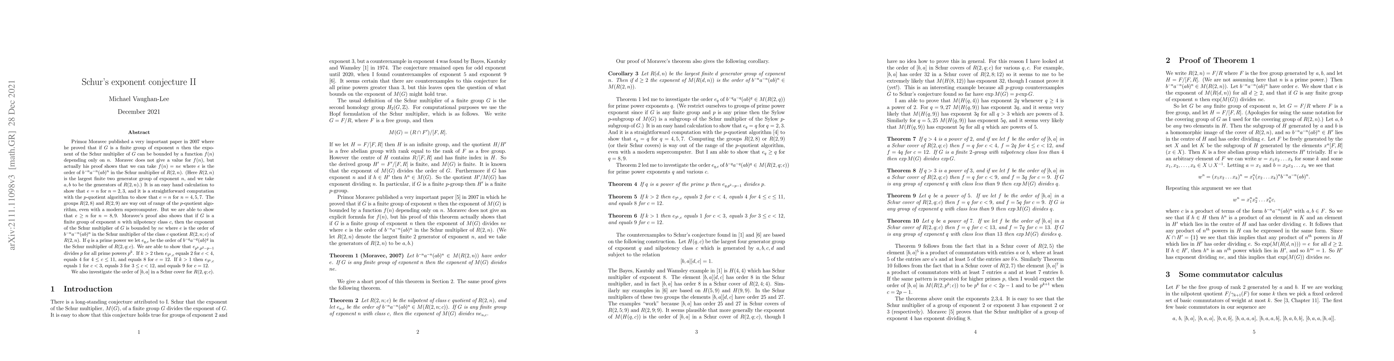Thumbnail for Schur's exponent conjecture II