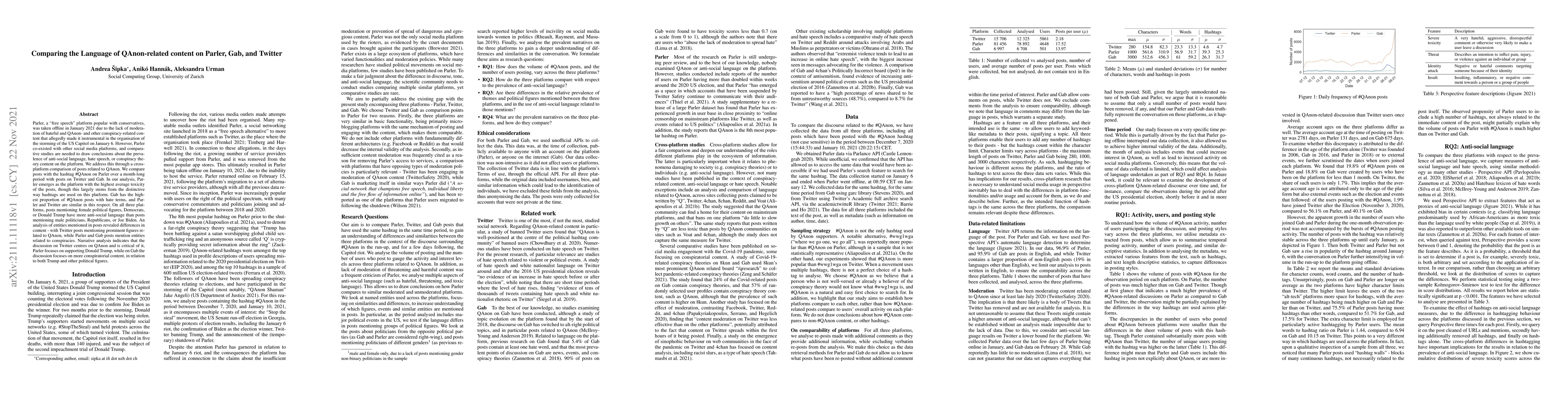 Thumbnail for Comparing the Language of QAnon-related content on Parler, Gab, and
  Twitter