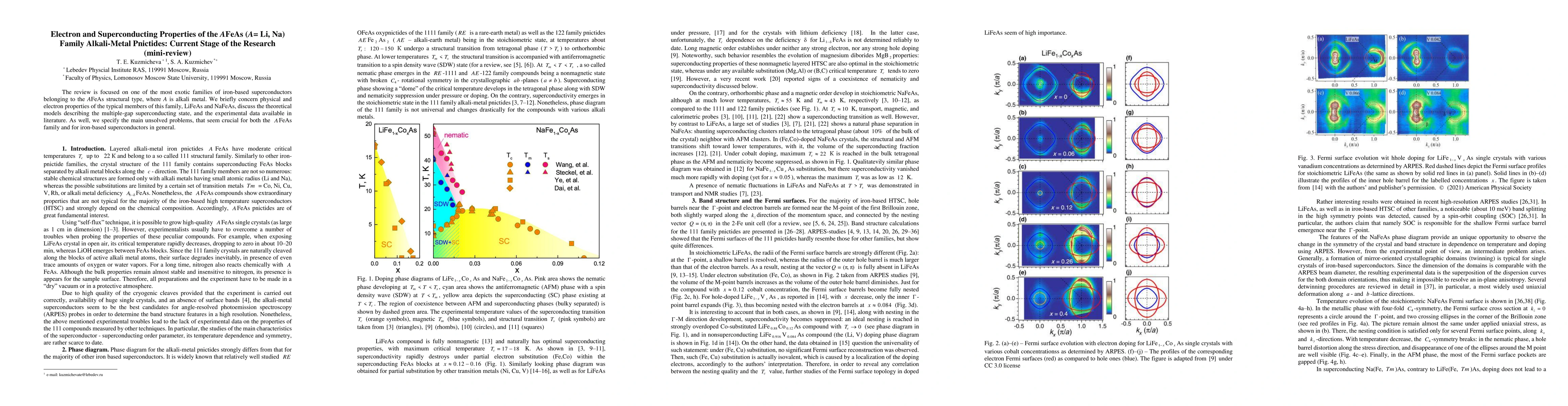 Thumbnail for Electron and Superconducting Properties of the AFeAs (A= Li, Na) Family
  Alkali-Metal Pnictides: Current Stage of the Research (mini-review)