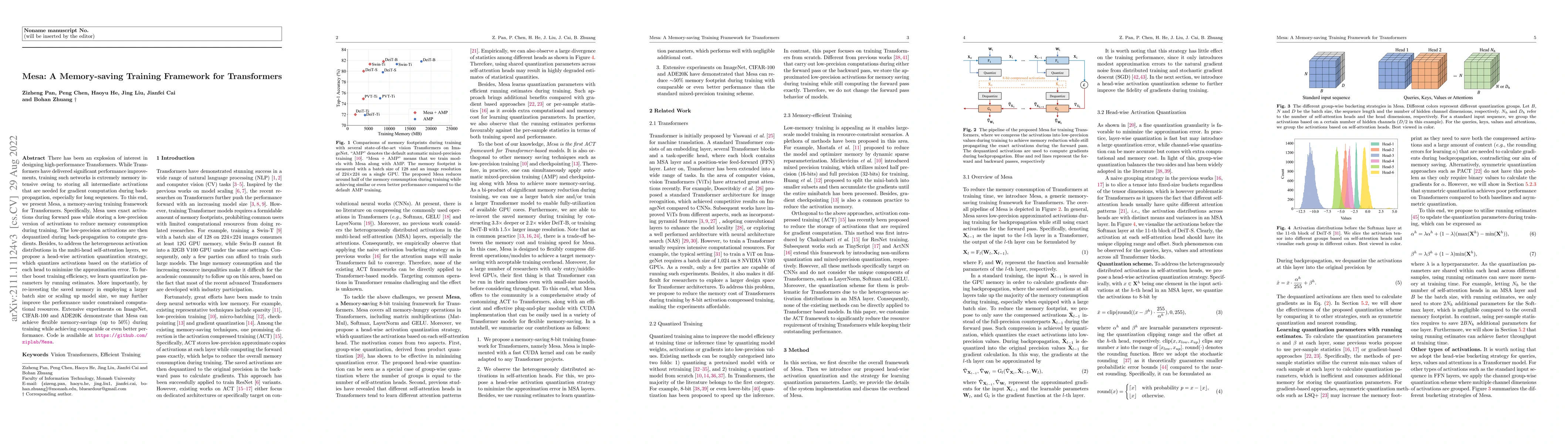Thumbnail for Mesa: A Memory-saving Training Framework for Transformers