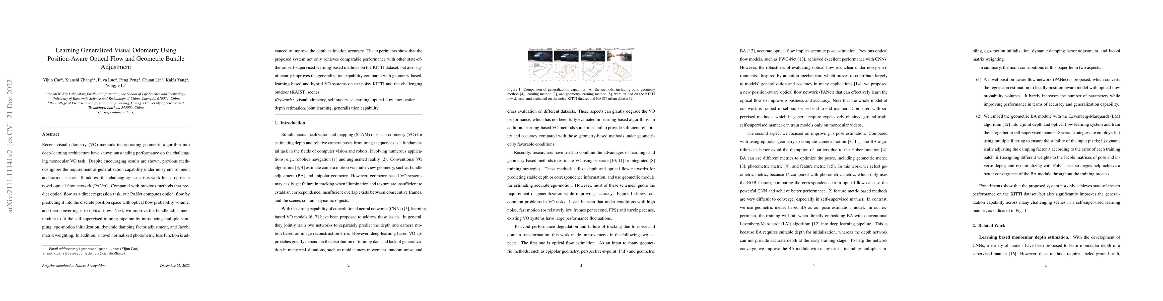 Thumbnail for Learning Generalized Visual Odometry Using Position-Aware Optical Flow
  and Geometric Bundle Adjustment