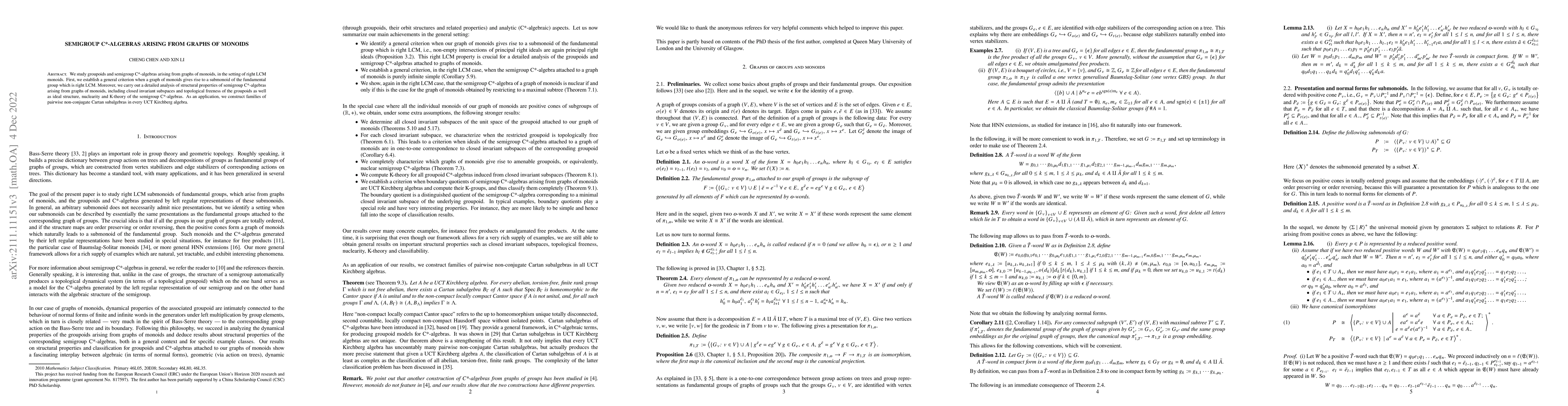 Thumbnail for Semigroup C*-algebras arising from graphs of monoids