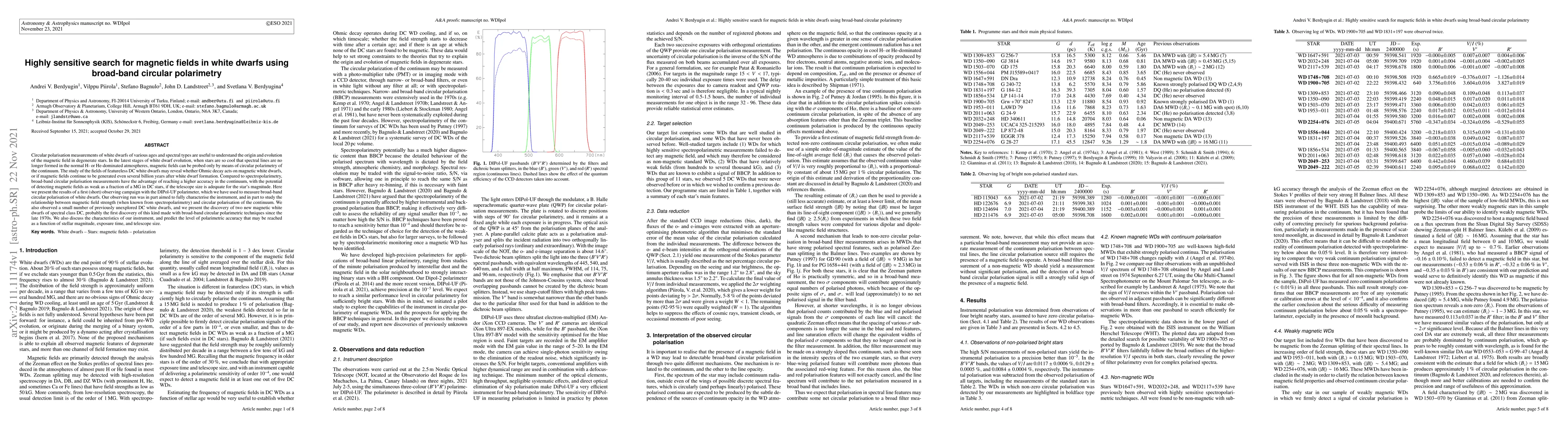 Thumbnail for Highly sensitive search for magnetic fields in white dwarfs using
  broad-band circular polarimetry