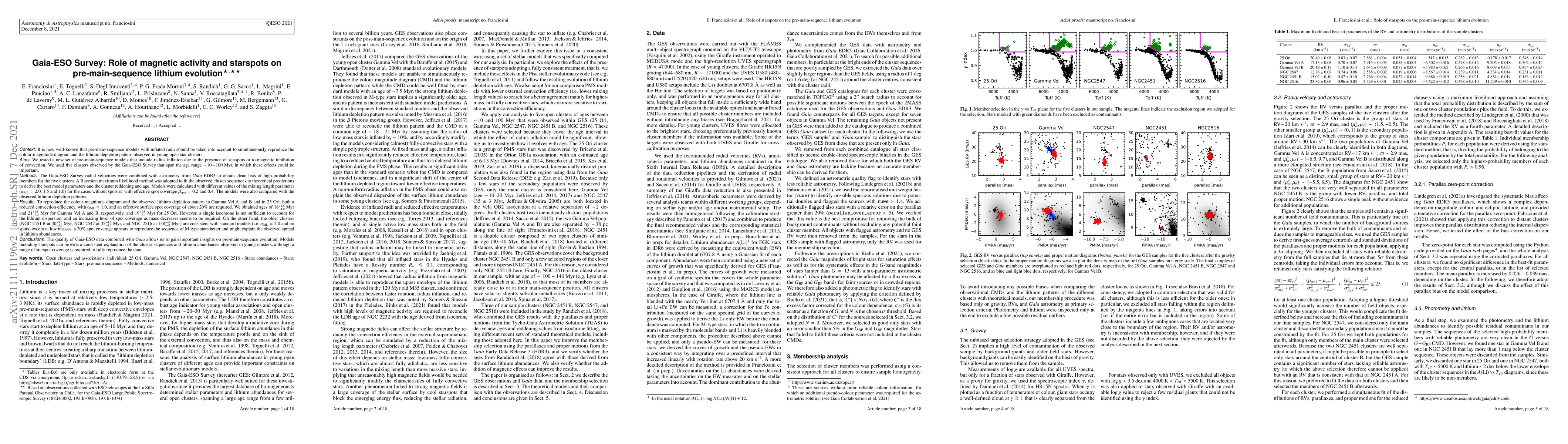 Thumbnail for Gaia-ESO Survey: Role of magnetic activity and starspots on pre-main
  sequence lithium evolution