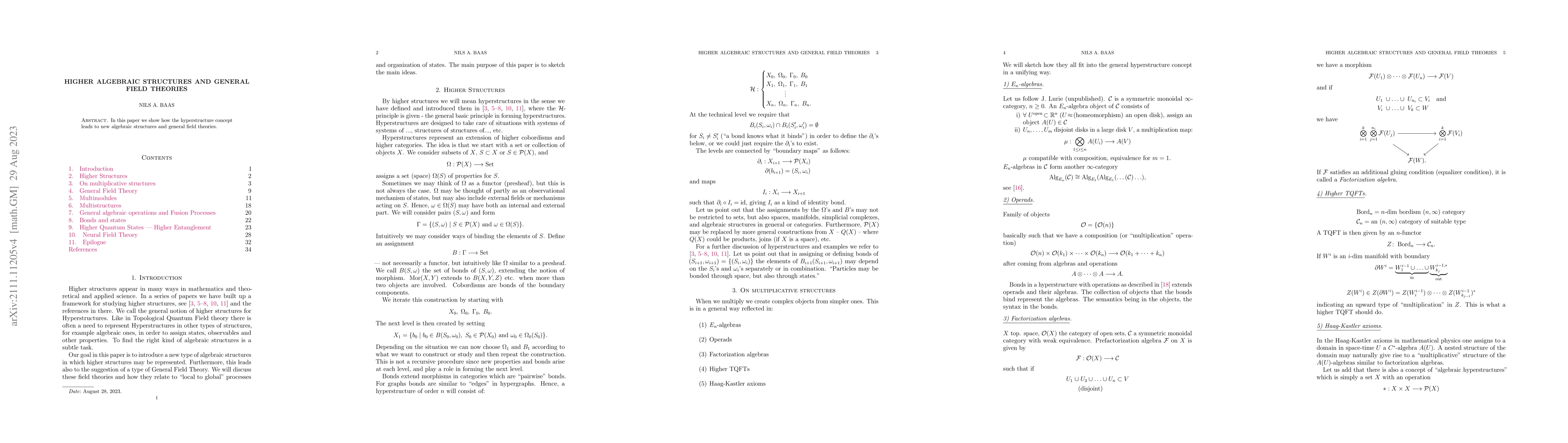 Thumbnail for Higher Algebraic Structures and General Field Theories