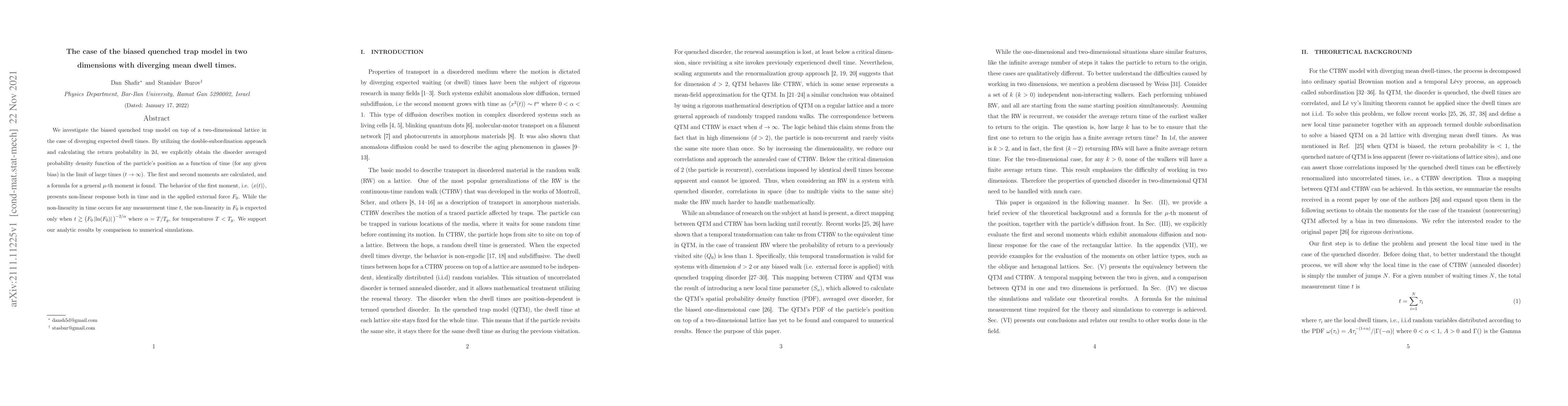 Thumbnail for The case of the biased quenched trap model in two dimensions with
  diverging mean dwell times