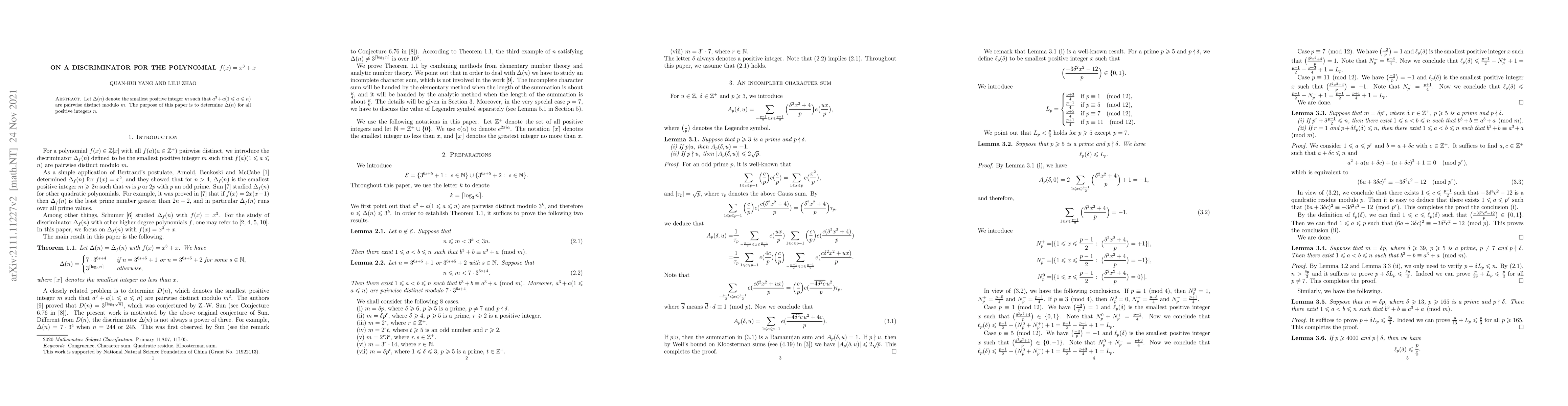 Thumbnail for On a discriminator for the polynomial $f(x)=x^3+x$