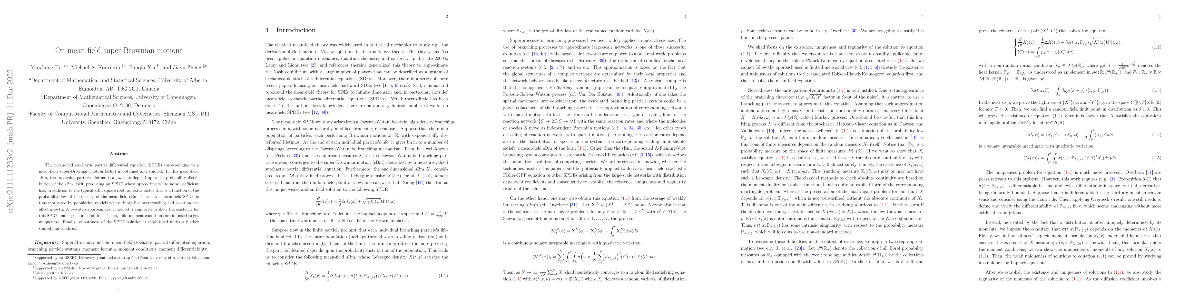 Thumbnail for On mean-field super-Brownian motions