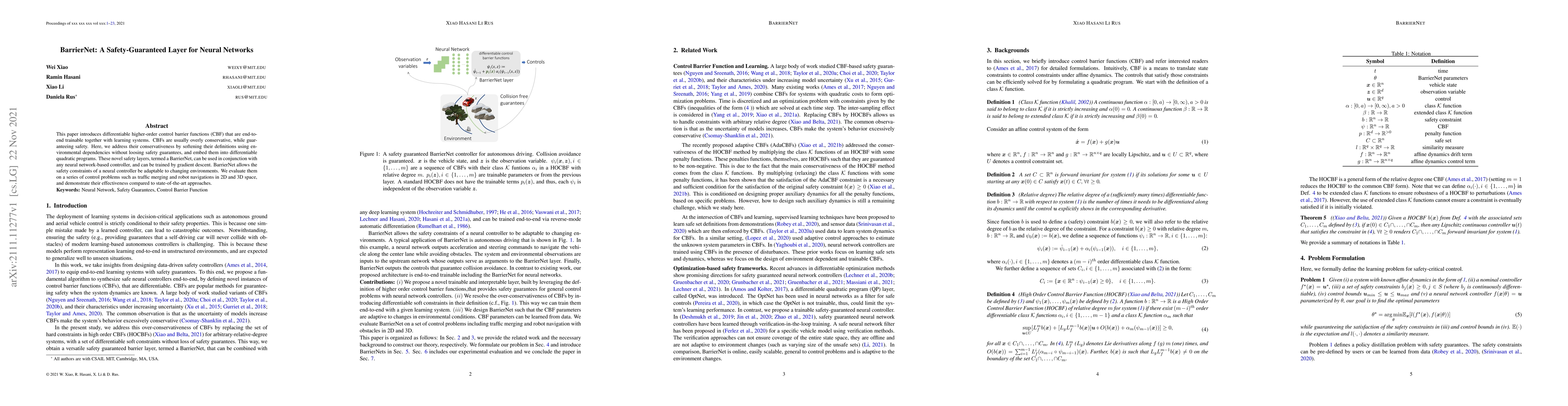 Thumbnail for BarrierNet: A Safety-Guaranteed Layer for Neural Networks