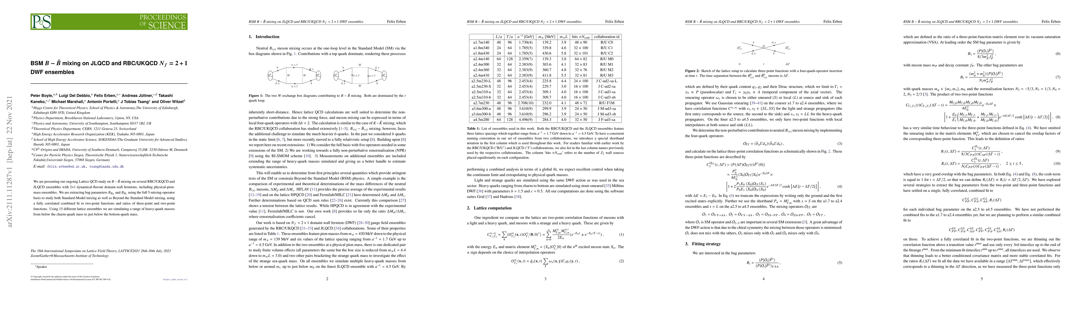 Thumbnail for BSM $B - \bar{B}$ mixing on JLQCD and RBC/UKQCD $N_f=2+1$ DWF ensembles