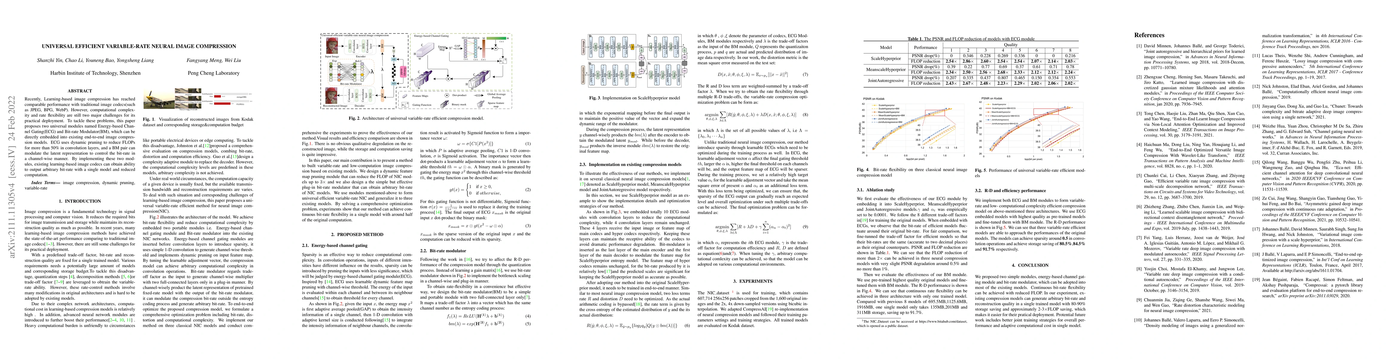 Thumbnail for Universal Efficient Variable-rate Neural Image Compression