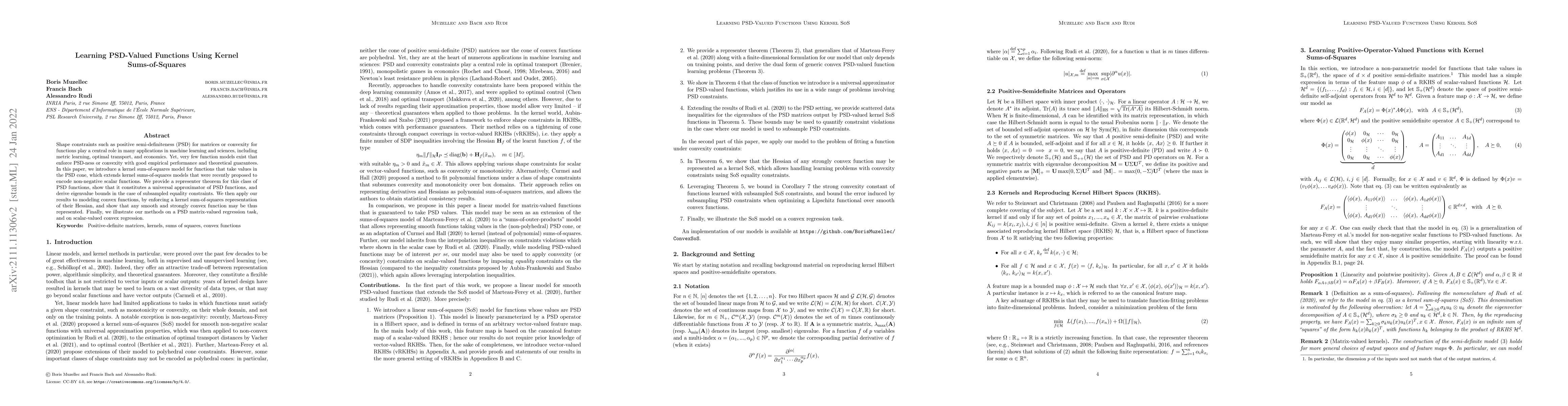 Thumbnail for Learning PSD-valued functions using kernel sums-of-squares