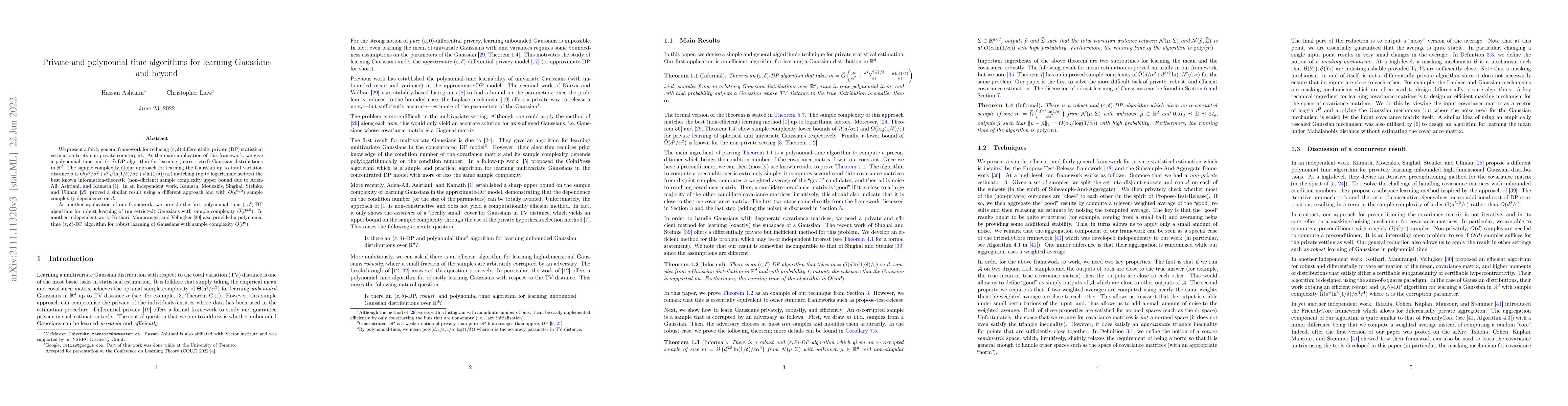 Thumbnail for Private and polynomial time algorithms for learning Gaussians and beyond
