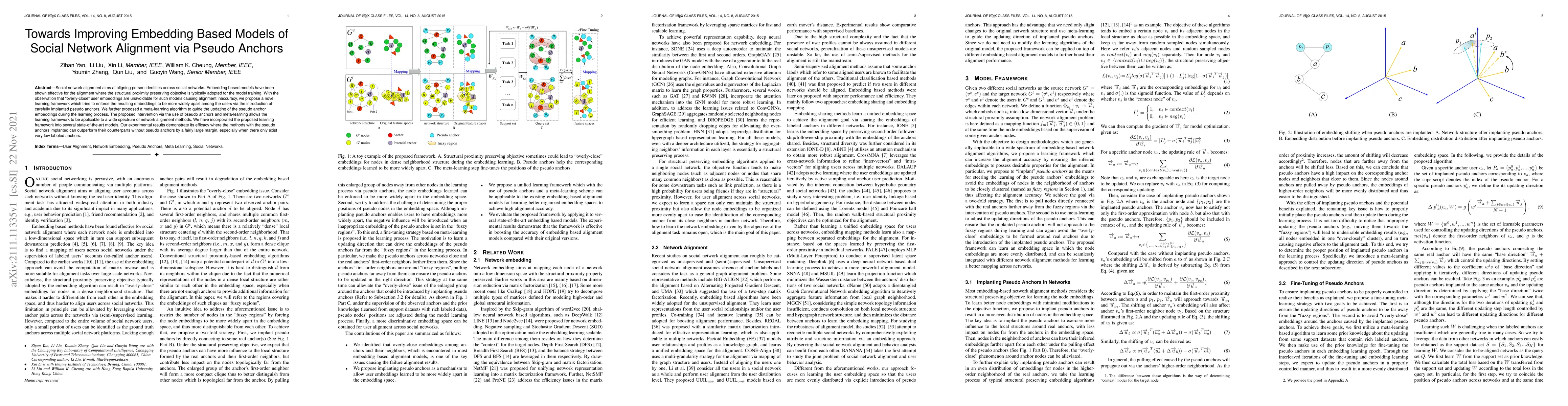 Thumbnail for Towards Improving Embedding Based Models of Social Network Alignment via
  Pseudo Anchors